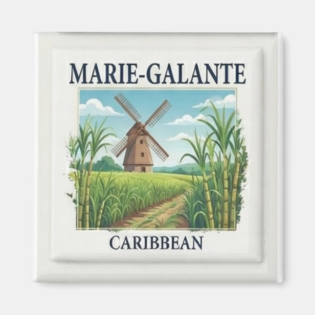 Imã Marie-Galante Guadeloupe Caribbean Windmill Tile (Frente)