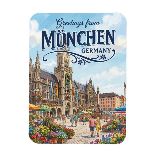 Ímã Marienplatz, Munique Alemanha (Vertical)
