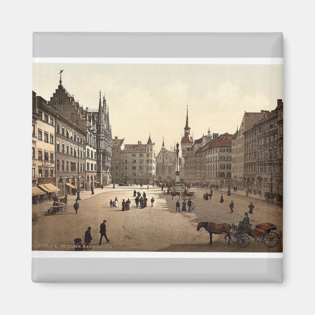 Imã Marienplatz, Munique, Baviera, Alemanha magnífica (Frente)