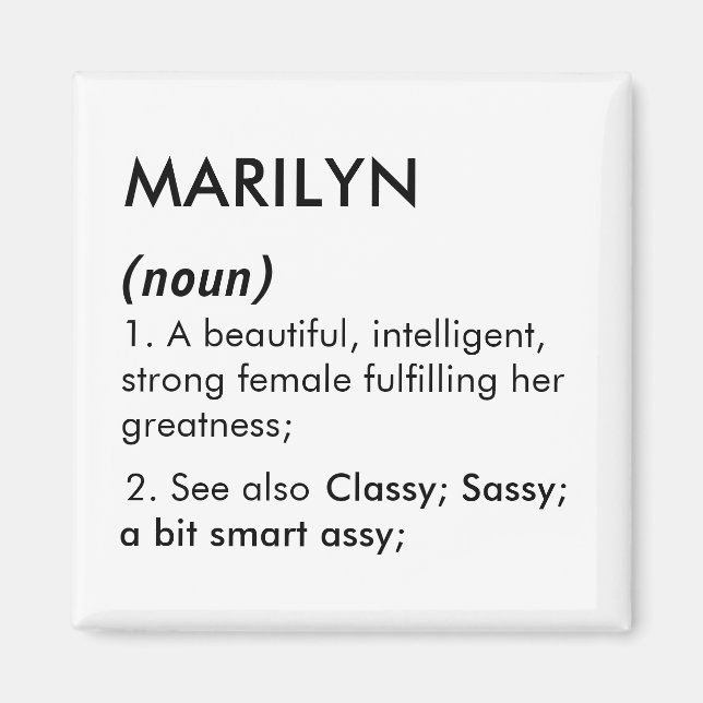 Imã Marilyn name, Editable name, Custom name (Frente)