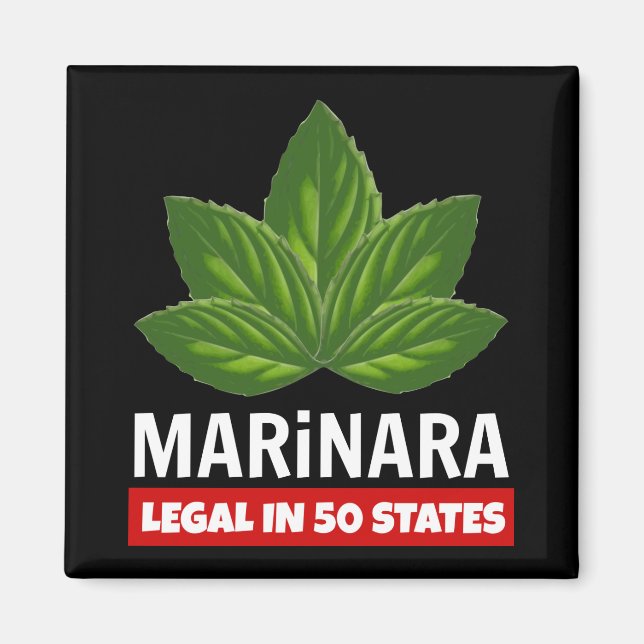 Imã Marinara Legal em 50 Estados Folhas de Basil (Frente)