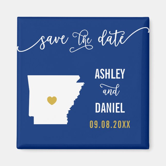 Imã Marinho Arkansas Wedding Save the Date Map (Frente)