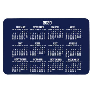 Ímã Marinho Azul Calendar 2020 Grandes Magnets Flexív