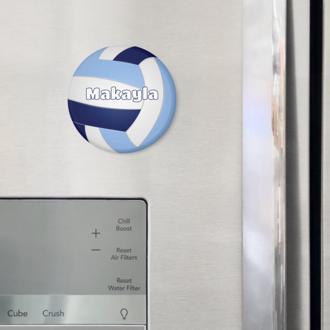 Imã marinho azul lt aniversário de criança de voleibol (In Situ (Fridge))