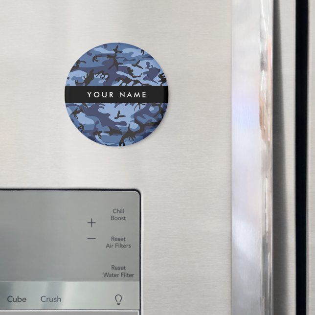Imã Marinho Camuflagem Azul Seu nome Personaliza (In Situ (Fridge))