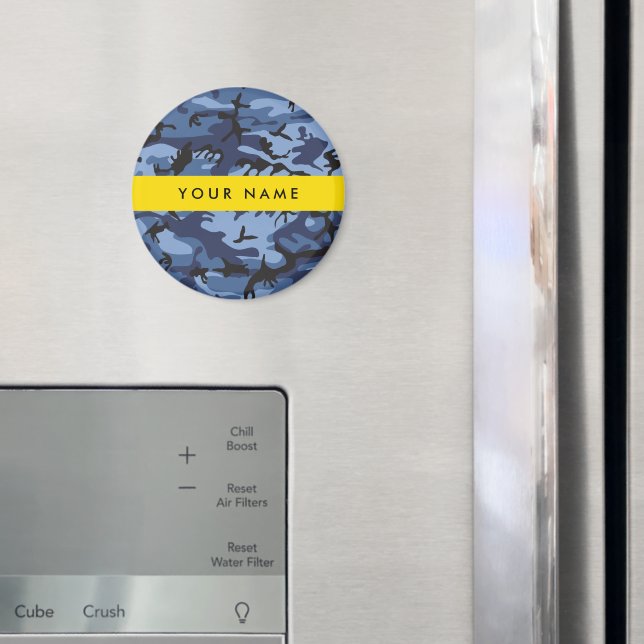 Imã Marinho Camuflagem Azul Seu nome Personaliza (In Situ (Fridge))