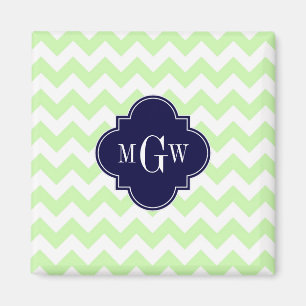 Imã Marinho Celeron Whevron Blue Quatrefoil 3 Monogram