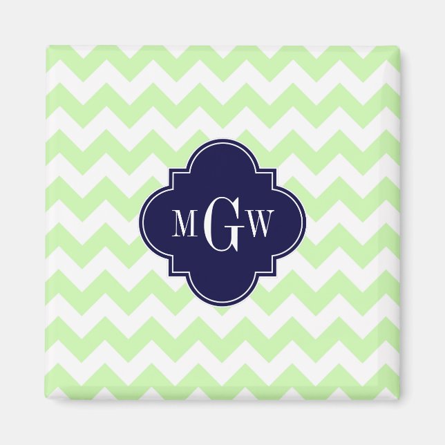 Imã Marinho Celeron Whevron Blue Quatrefoil 3 Monogram (Frente)