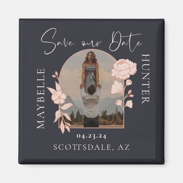 Imã Marinho de Arca de Fotografias Floral Rosa do Mode (Frente)