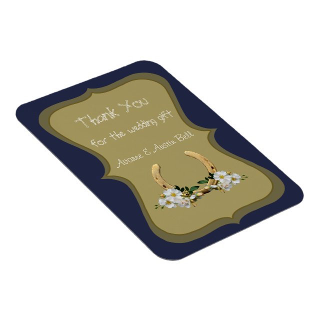 Ímã Marinho de Estilo de País Elegante e Dourado (Lado Direito)