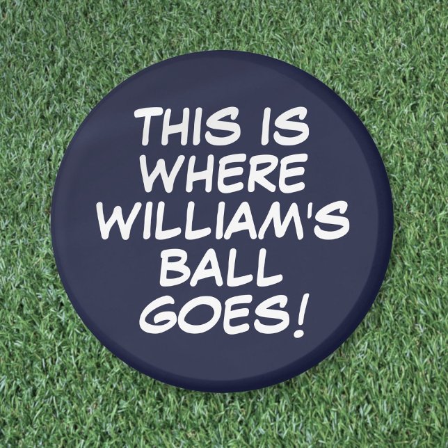 Imã Marinho de Mensagens Personalizado Engraçado Marca (Funny Custom Message Navy Blue Golf Ball Marker Magnet)