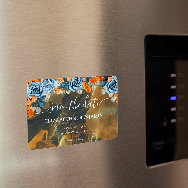 Ímã Marinho Dourado Elegante E Casamento De Ferrugem S (Criador carregado)