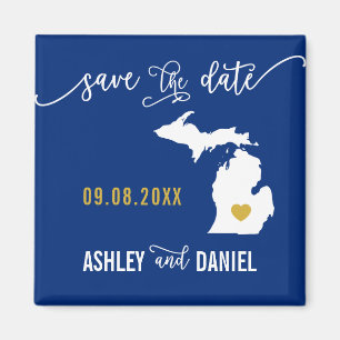 Imã Marinho Michigan Wedding Save the Date Map