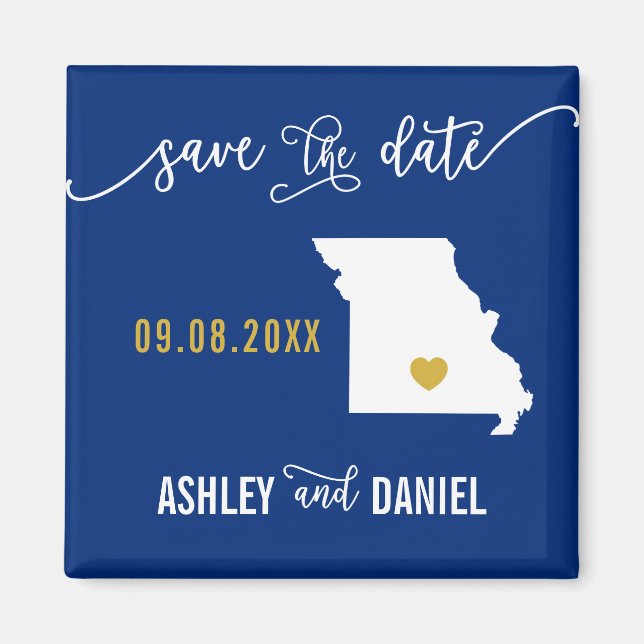 Imã Marinho Missouri Wedding Save the Date Map (Frente)
