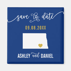 Imã Marinho North Dakota Wedding Salve o Mapa de Data