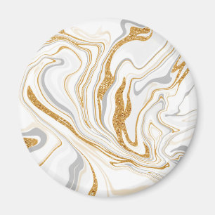 Imã Mármore Branco, Dourado e Cinza, Como Rochas, Arte