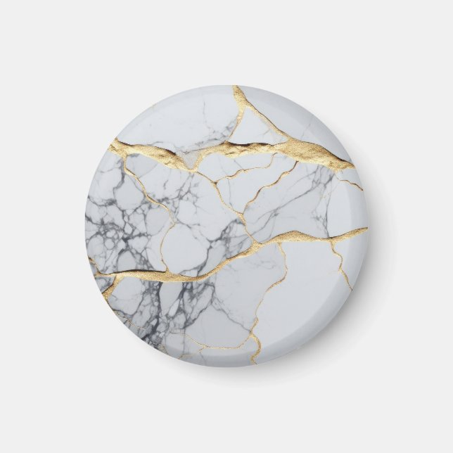 Imã Mármore branco e dourado  (Frente)
