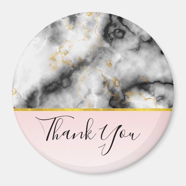 Imã Mármore de Cinza Enfumaçado moderno com Obrigado d (Frente)