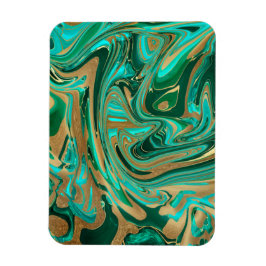 Ímã Mármore Líquido Verde e Dourado