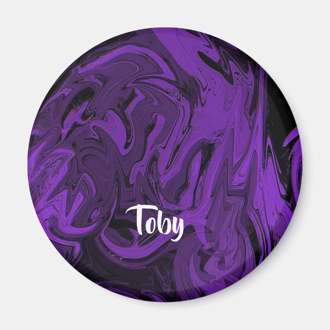 Imã Mármore roxo e preto polido (Frente)