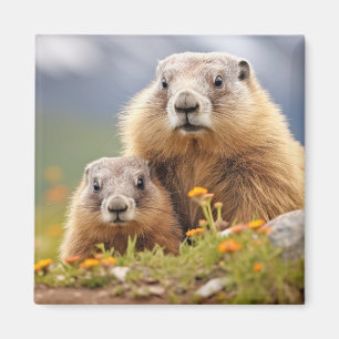 Imã Marmot Animal Wilderness Beauty Freedom Love