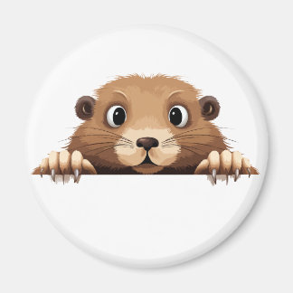 Imã Marmot Peeking Bonito Adorável Animação Engraçado