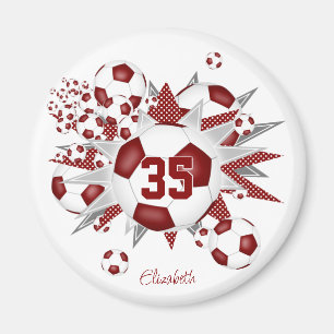 Imã maron de bola de futebol personalizado