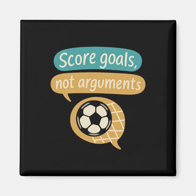 Imã Marque Gols Não Discussões Gráficos para Fãs de Fu (Frente)