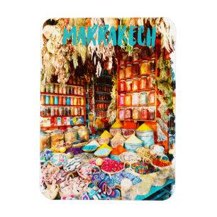 Ímã Marrakech Marrocos Market Bazaar