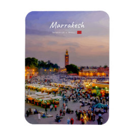Ímã Marrakesh, Marrocos - Praça Jemaa el Fnaa Arredond