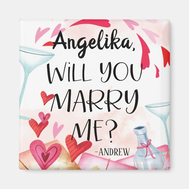 Imã Marriage Proposal | Will You Marry Me? Custom Name (Frente)
