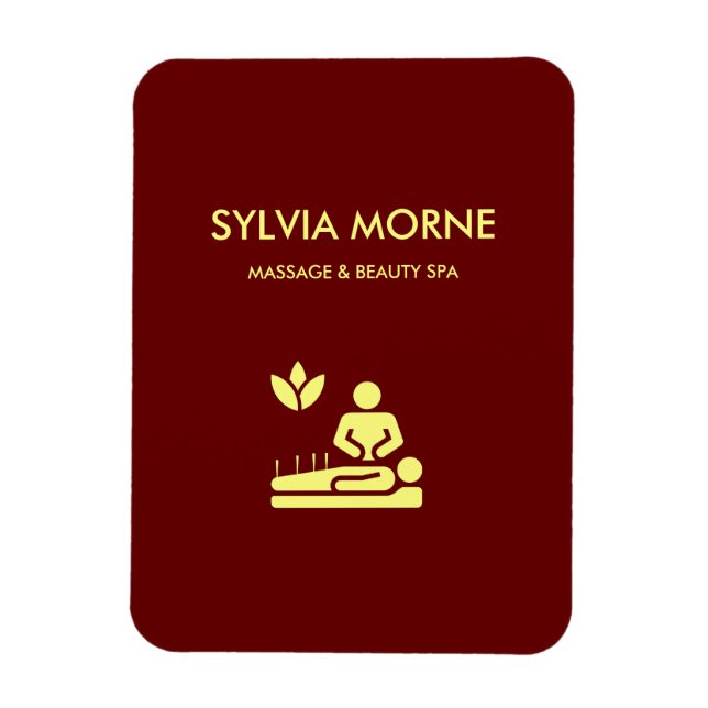 Ímã Marrom da silhueta amarela spa moderna (Vertical)