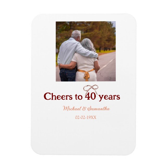 Ímã Marron arco aplaude 40 anos de casamento (Vertical)