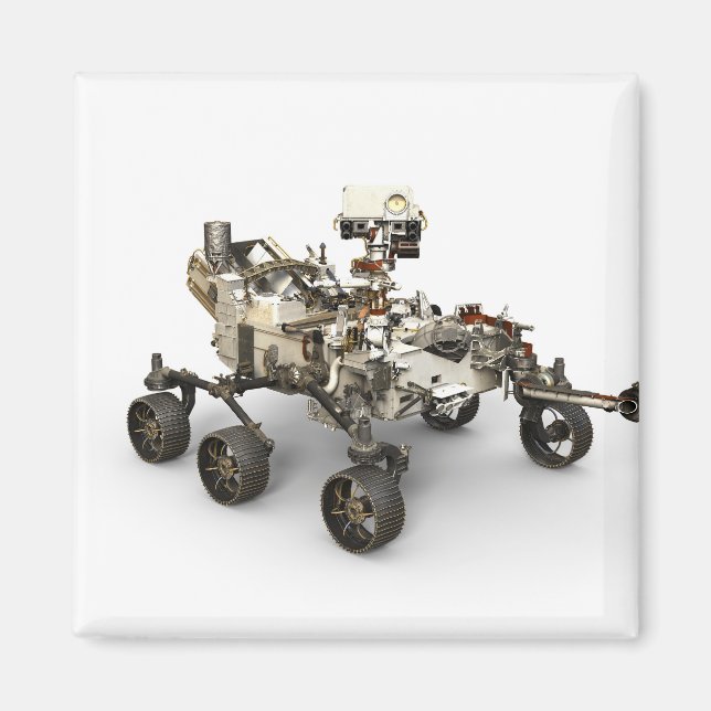 Imã Mars Perseverance Rover Em Fundo Branco. (Frente)