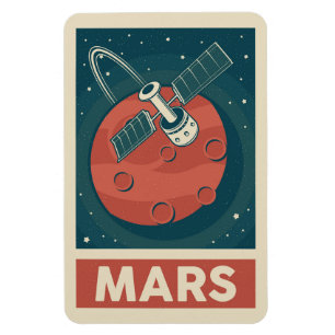 Ímã Mars Retro Galaxy Satellite