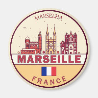 Marselha França City Skyline Emblem