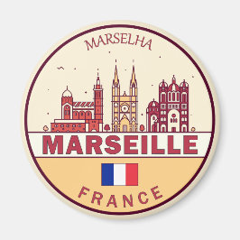 Imã Marselha França City Skyline Emblem