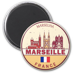 Imã Marselha França City Skyline Emblem