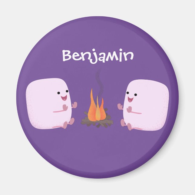 Imã Marshmallows cor-de-rosa lindos por desenhos anima (Frente)