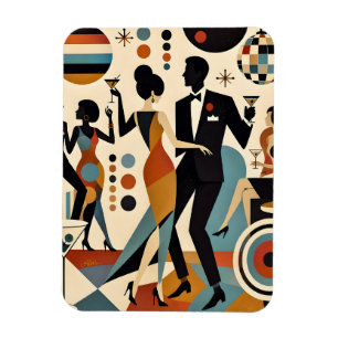 Ímã Martínis Jazzy Abstratos e Festa de Coquetel Danç