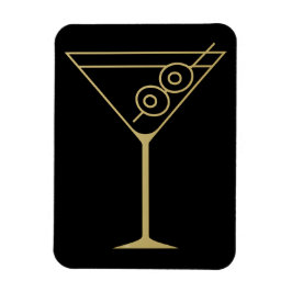 Ímã Martini de azeitona dourado modernista de meados d