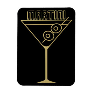 Ímã Martini de Oliva Médio Século Moderno Dourado 2