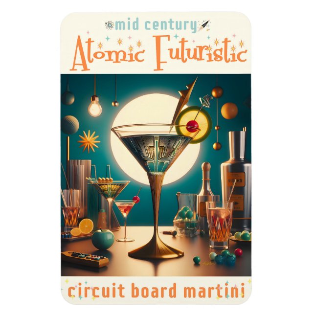 Ímã Martini Futurista de Placa de Circuito Atômico (Vertical)