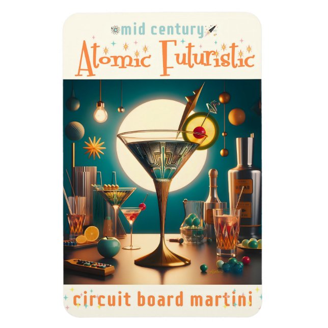 Ímã Martini Futurista de Placa de Circuito Atômico (Vertical)