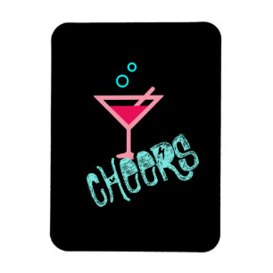 Ímã Martini - Pop de Arte, Rosa e Turquesa com Álcool