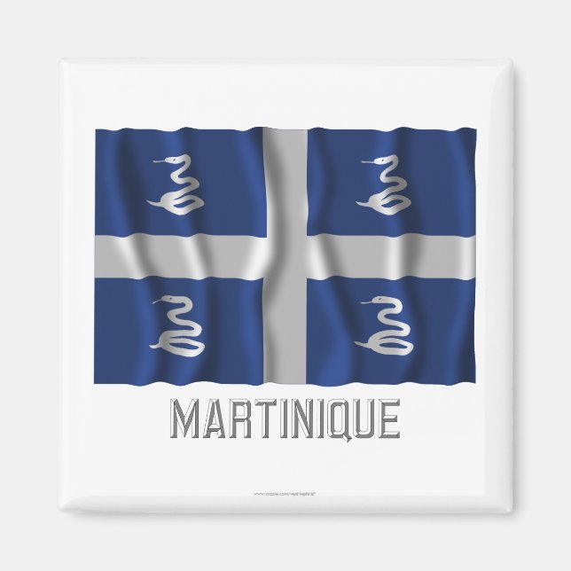 Imã Martinica acenando bandeira com nome (Frente)