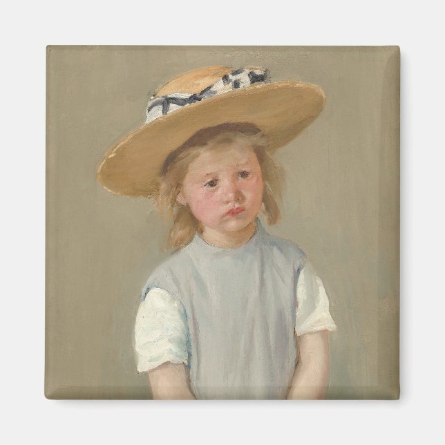 Imã Mary Cassatt - Criança num Chapéu de Palha (Frente)