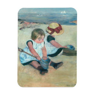 Ímã Mary Cassatt “Crianças Brincando na Praia”