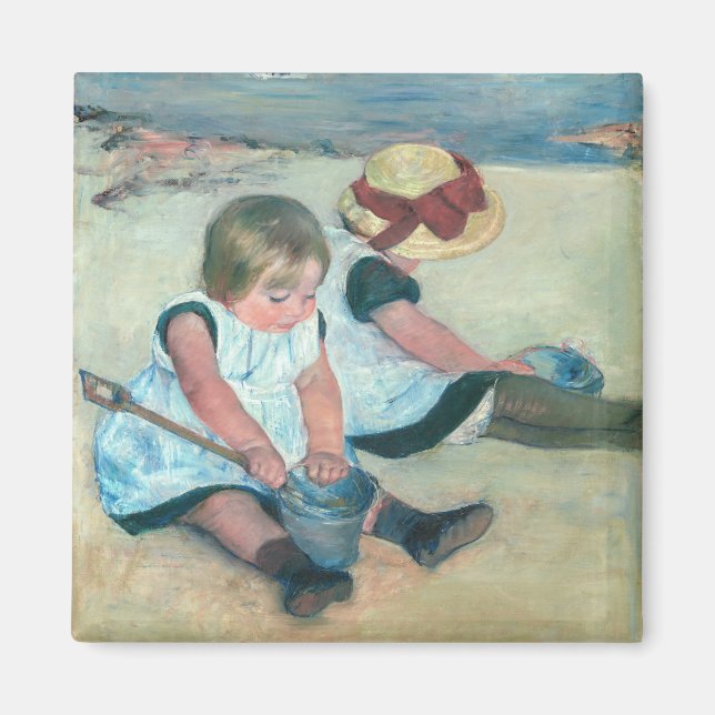 Imã Mary Cassatt - Crianças Brincando na Praia (Frente)