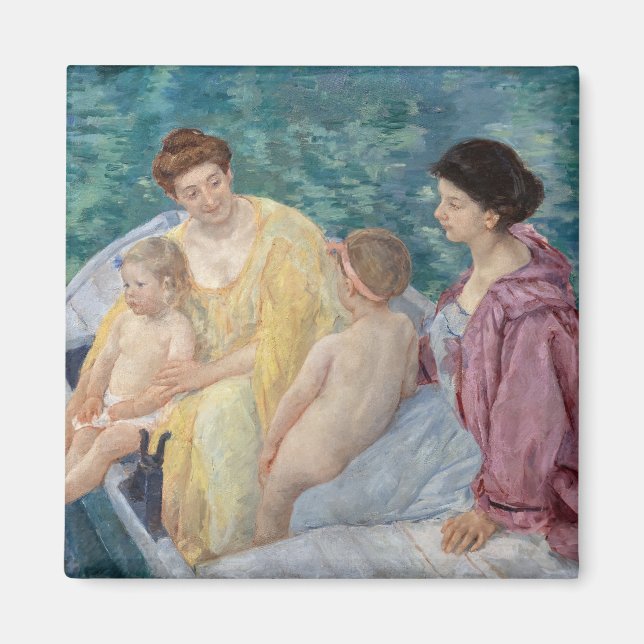 Imã Mary Cassatt - Duas mães e crianças em um barco (Frente)